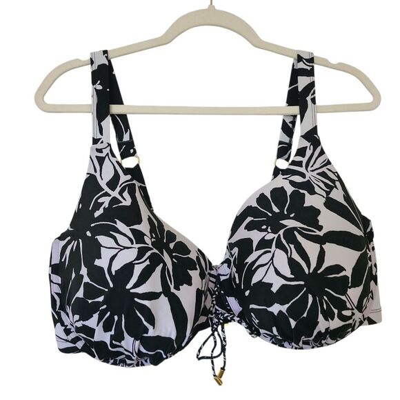 swimsuits for all padded swim top size 40G plus size black white - Picture 1 of 4
